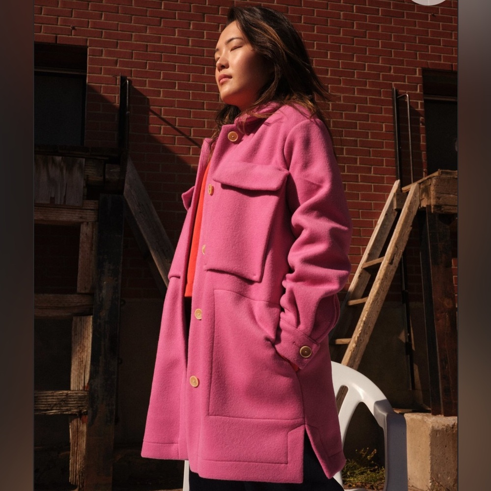 Rare Sold Out Odeyalo Pink Oversized Wool Shirt Jacket